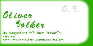 oliver volker business card